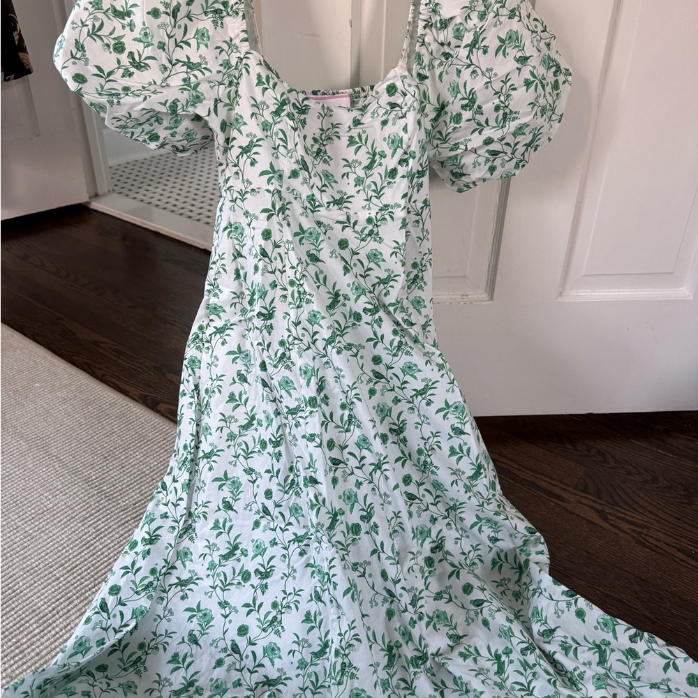 Hill House Green Floral Maxi Dress